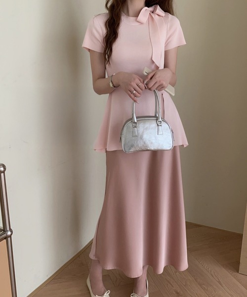 Miniministore(ミニミニストア)の「リボン付きニットトップス サイドスリット(ニット/セーター・レディース・ホワイト/ピンク/ブルー/ブラック・FREE)」の19枚目の写真
