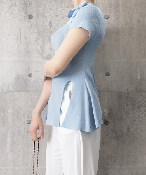 Miniministore(ミニミニストア)の「リボン付きニットトップス サイドスリット(ニット/セーター・レディース・ホワイト/ピンク/ブルー/ブラック・FREE)」の22枚目の写真