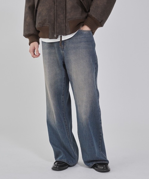 WEGO(ウィゴー)の「WEGO/【25年秋冬新作】フレアデニムパンツ(デニムパンツ・メンズ・コバルトブルー/スカイブルー/ブラック系3・SMALL/MEDIUM/LARGE)」の3枚目の写真