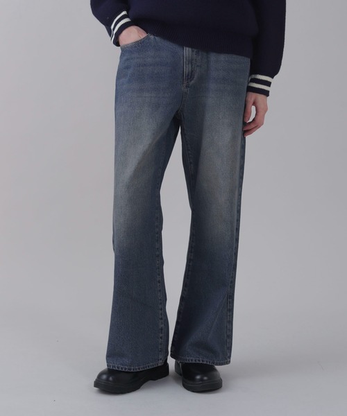 WEGO(ウィゴー)の「WEGO/フレアデニムパンツ(デニムパンツ・メンズ・コバルトブルー/スカイブルー/ブラック系3/インディゴブルー/ブラック/ブルー・SMALL/MEDIUM/LARGE)」の5枚目の写真