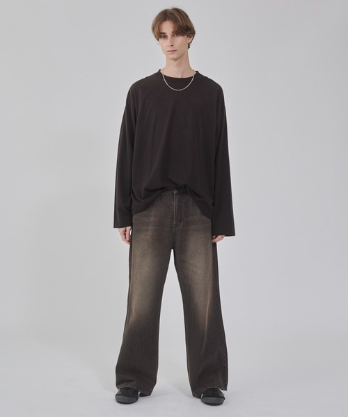 WEGO(ウィゴー)の「WEGO/【25年秋冬新作】フレアデニムパンツ(デニムパンツ・メンズ・コバルトブルー/スカイブルー/ブラック系3・SMALL/MEDIUM/LARGE)」の6枚目の写真