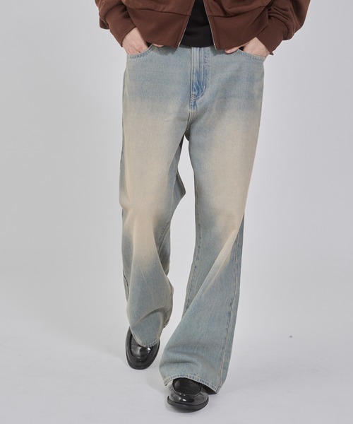 WEGO(ウィゴー)の「WEGO/【25年秋冬新作】フレアデニムパンツ(デニムパンツ・メンズ・コバルトブルー/スカイブルー/ブラック系3・SMALL/MEDIUM/LARGE)」の16枚目の写真