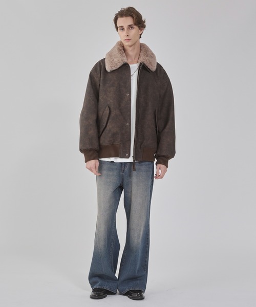 WEGO(ウィゴー)の「WEGO/【25年秋冬新作】フレアデニムパンツ(デニムパンツ・メンズ・コバルトブルー/スカイブルー/ブラック系3・SMALL/MEDIUM/LARGE)」の4枚目の写真