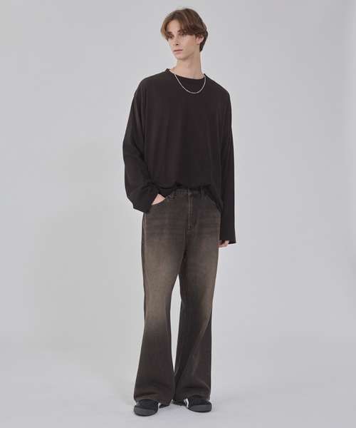 WEGO(ウィゴー)の「WEGO/【25年秋冬新作】フレアデニムパンツ(デニムパンツ・メンズ・コバルトブルー/スカイブルー/ブラック系3・SMALL/MEDIUM/LARGE)」の12枚目の写真