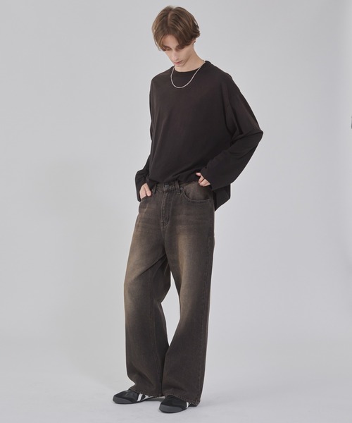 WEGO(ウィゴー)の「WEGO/【25年秋冬新作】フレアデニムパンツ(デニムパンツ・メンズ・コバルトブルー/スカイブルー/ブラック系3・SMALL/MEDIUM/LARGE)」の13枚目の写真