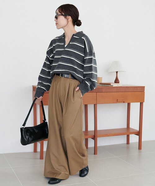 DISCOAT(ディスコート)の「モチモチスキッパープルオーバー《WEB限定カラーあり》(ニット/セーター・レディース・ライトベージュ/アイボリー/チャコールグレー/レッド/ネイビー/ダークグレー/ブラウン・FREE)」の22枚目の写真