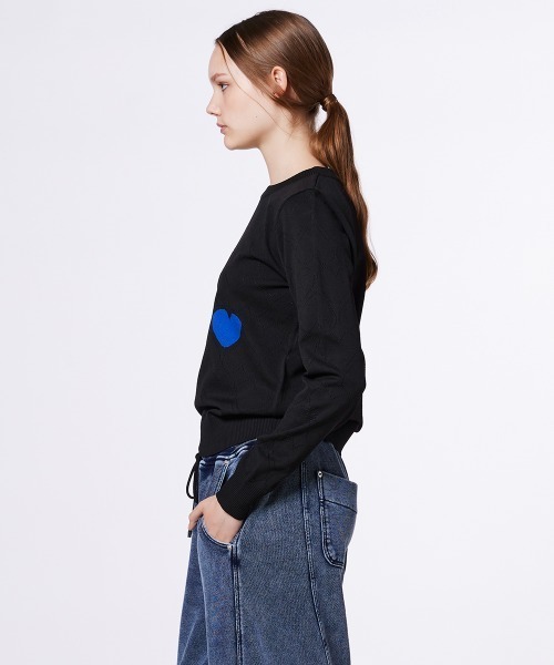 DOUBLE STANDARD CLOTHING(ダブルスタンダードクロージング)の「ハートプルオーバーニット(ニット/セーター・レディース・ブラック/ベージュ・36/38)」の6枚目の写真