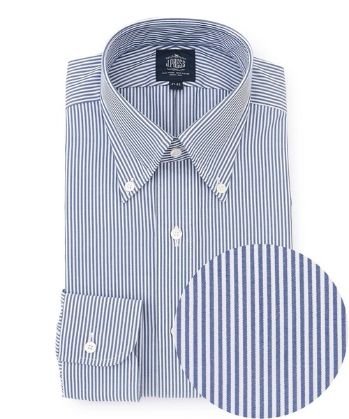 J.PRESS(ジェイプレス)の「【PREMIUM PLEATS / 形態安定】ロンドンストライプ ドレスシャツ / B.D.(ビジネスシャツ・メンズ・ネイビー系1/ワイン系1・首回り43cm-裄丈86cm/首回り42cm-裄丈86cm/首回り41cm-裄丈85cm/首回り40cm-裄丈85cm/首回り39cm-裄丈84cm/首回り38cm-裄丈84cm/首回り37cm-裄丈82cm)」の1枚目の写真