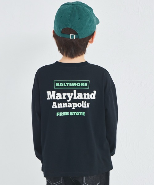 セール】【綿100%】ユニセックス バックロゴ プリントロンT（Tシャツ