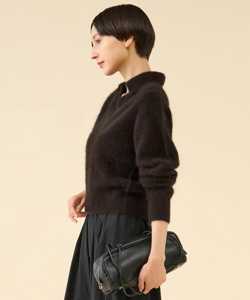 martinique（マルティニーク）の「FOXファースキッパー（一部WEB限定カラー）（ニット/セーター・レディース・チャコールグレー/ブラウン/サックスブルー/ブラウン系その他・FREE）」の5枚目の写真