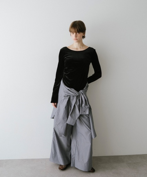 DRWCYS(ドロシーズ)の「シャツタックワイドパンツ(その他パンツ・レディース・ベージュ/ネイビー・SMALL/MEDIUM)」の6枚目の写真