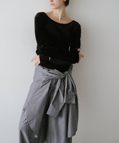 DRWCYS(ドロシーズ)の「シャツタックワイドパンツ(その他パンツ・レディース・ベージュ/ネイビー・SMALL/MEDIUM)」の8枚目の写真