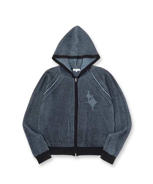 tk.TAKEO KIKUCHI（ティーケータケオキクチ）の「プレーティングブライトモチーフジップパーカー（ニット/セーター・メンズ・ベビーピンク/ブラック/ライトグレー・02/03）」の4枚目の写真