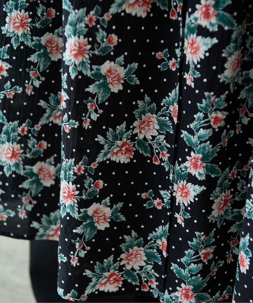 yuni（ユニ　）の「レーヨンコットンキュプラ flower dot print　ティアードワンピース（ワンピース・レディース・ブラック系その他・FREE）」の14枚目の写真