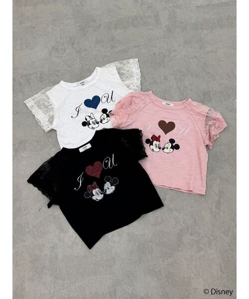 jouetie(ジュエティ)の「【Mickey&Minnie】ILOVEレースリメイクトップス Tシャツ(Tシャツ/カットソー・レディース・ピンク/ブラック/オフホワイト・MEDIUM)」の7枚目の写真