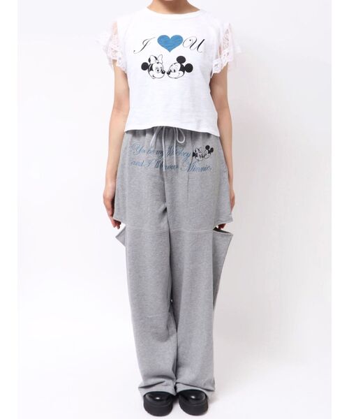 jouetie(ジュエティ)の「【Mickey&Minnie】ILOVEレースリメイクトップス Tシャツ(Tシャツ/カットソー・レディース・ピンク/ブラック/オフホワイト・MEDIUM)」の18枚目の写真