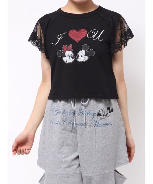jouetie(ジュエティ)の「【Mickey&Minnie】ILOVEレースリメイクトップス Tシャツ(Tシャツ/カットソー・レディース・ピンク/ブラック/オフホワイト・MEDIUM)」の22枚目の写真