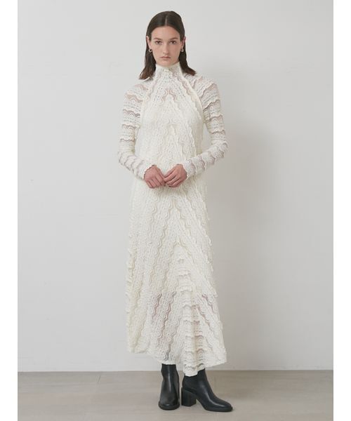 セール】ラッフルレース2WAYマキシドレス（ワンピース）｜styling