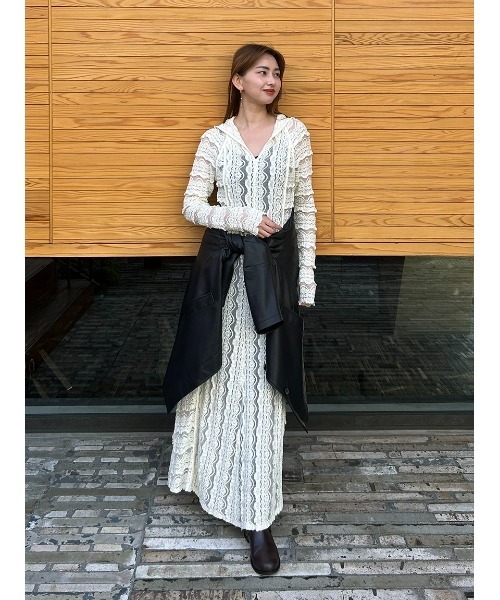 セール】ラッフルレース2WAYマキシドレス（ワンピース）｜styling