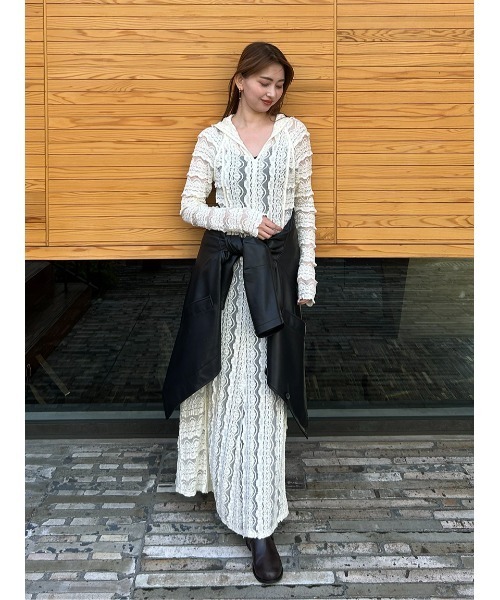 セール】ラッフルレース2WAYマキシドレス（ワンピース）｜styling