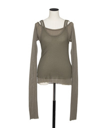 muller of yoshiokubo（ミュラーオブヨシオクボ）の「muller of yoshiokubo ミュラーオブヨシオクボ / MESH LAYER TOP メッシュレイヤートップス / MLF25102（Tシャツ/カットソー）」