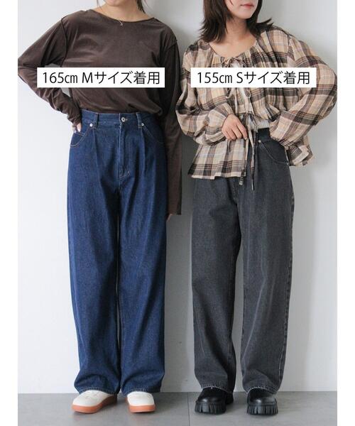 ehka sopo（エヘカソポ）の「ワンタックストレートデニムパンツ（その他パンツ・レディース・ブルー/ネイビー/チャコールグレー・S/M）」の5枚目の写真