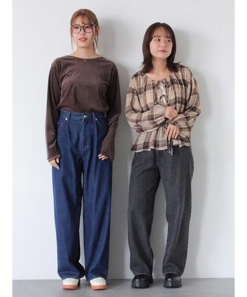 ehka sopo（エヘカソポ）の「ワンタックストレートデニムパンツ（その他パンツ・レディース・ブルー/ネイビー/チャコールグレー・S/M）」の7枚目の写真