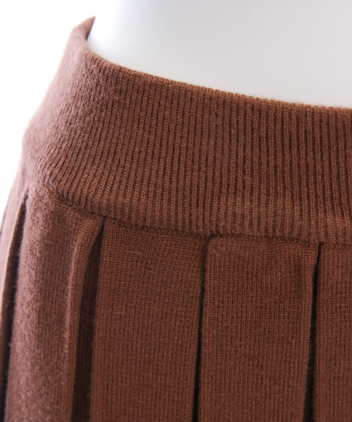 clear（クリア）の「ニットプリーツミニスカート(セット可)[着回し力抜群 ガーリー]（スカート・レディース・アイボリー/ブラック/杢グレー/ブラウン・F）」の7枚目の写真