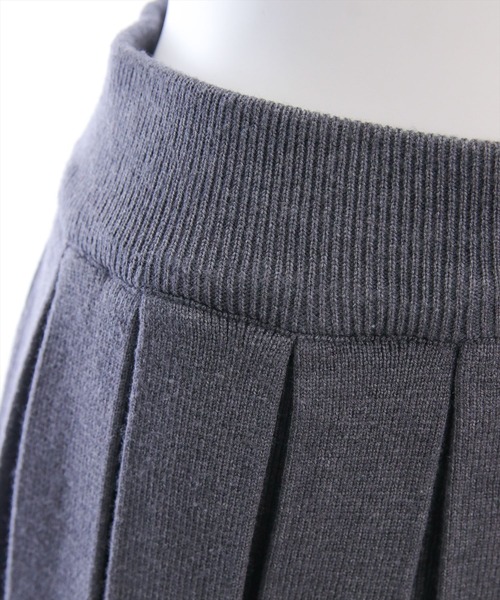 clear（クリア）の「ニットプリーツミニスカート(セット可)[着回し力抜群 ガーリー]（スカート・レディース・アイボリー/ブラック/杢グレー/ブラウン・F）」の9枚目の写真