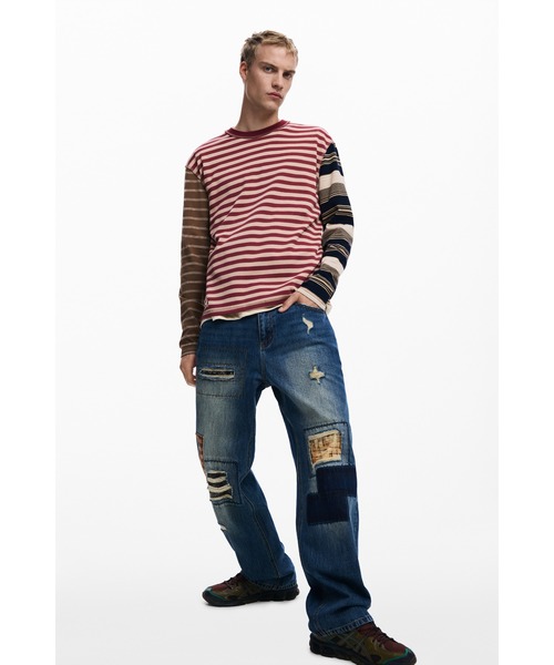 Desigual(デシグアル)の「パッチワークリペア90sデニムパンツ(デニムパンツ・メンズ・ブルー・M/XS/S/XXL/L/XL)」の6枚目の写真