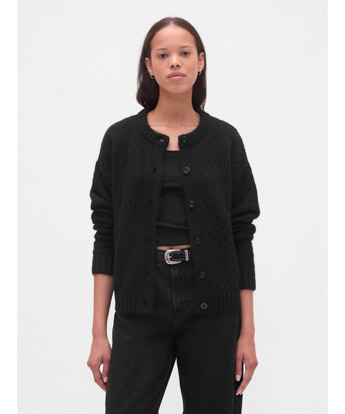 GAP(ギャップ)の「ふわもこ ポインテール カーディガン(カーディガン/ボレロ・レディース・ベージュ/ブラック・S/M/XXS/XS/L/XL)」の1枚目の写真