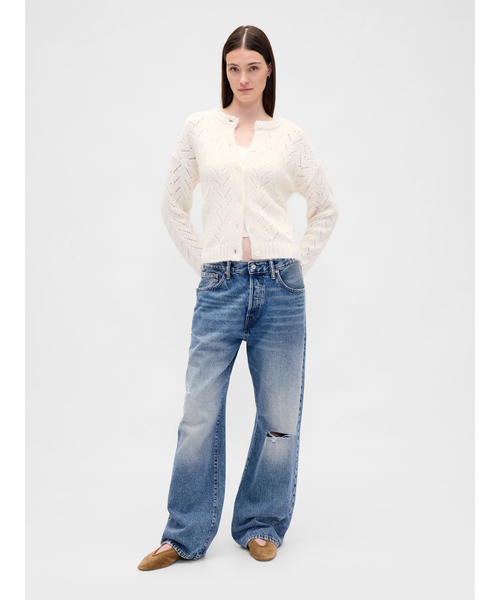 GAP(ギャップ)の「ふわもこ ポインテール カーディガン(カーディガン/ボレロ・レディース・ベージュ/ブラック・S/M/XXS/XS/L/XL)」の3枚目の写真