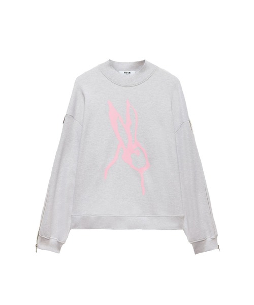 MSGM(エムエスジーエム)の「SKETCHED BUNNIES ジップディテール スウェットシャツ(スウェット・レディース・ブラック/ライトグレー・XS)」の1枚目の写真