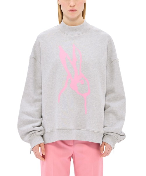 MSGM(エムエスジーエム)の「SKETCHED BUNNIES ジップディテール スウェットシャツ(スウェット・レディース・ブラック/ライトグレー・XS)」の3枚目の写真