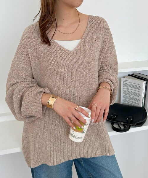 セール】【ユニセックス】ブークレVネックニット（ニット/セーター