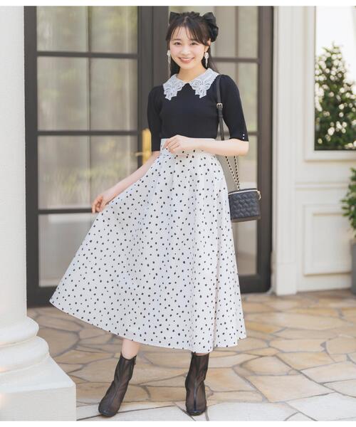 ダルメシアンプリントボリュームタックスカート