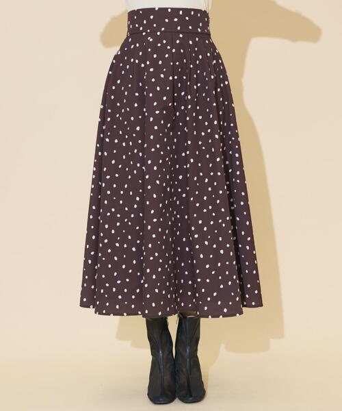 ダルメシアンタックスカート ダルメシアンプリントボリュームタックス  