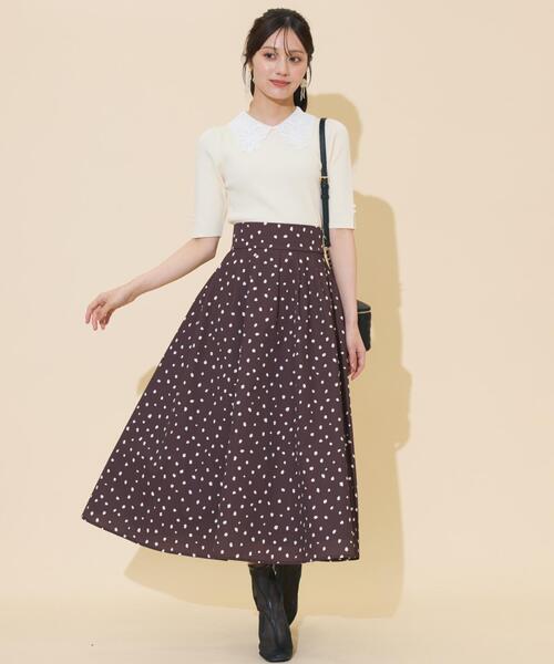 WILLSELECTION(ウィルセレクション)の「ダルメシアンプリントボリュームタックスカート(スカート・レディース・ダークブラウン/ブラック/オフホワイト・FREE)」の16枚目の写真