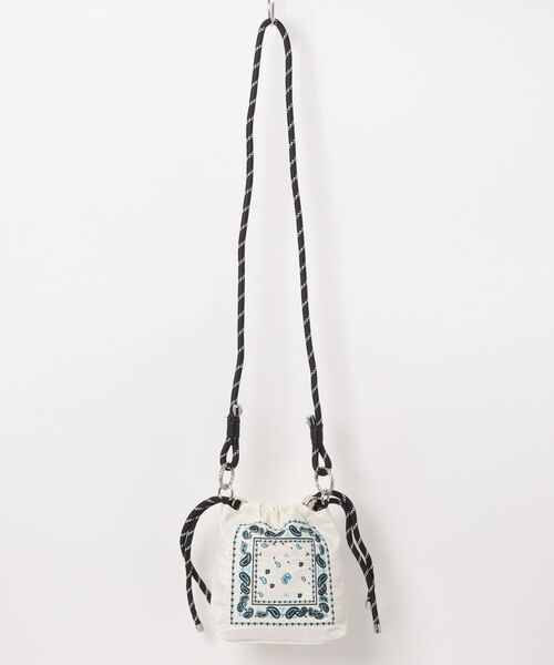 Port(ポート)の「巾着タイプ ペイズリー 刺繍 ショルダー バッグ(ショルダーバッグ・メンズ・ベージュ/ピンク/ブラック/オフホワイト・FREE)」の13枚目の写真