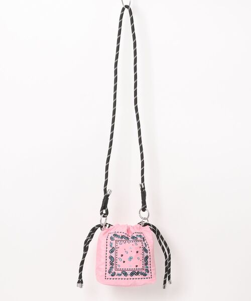 Port(ポート)の「巾着タイプ ペイズリー 刺繍 ショルダー バッグ(ショルダーバッグ・メンズ・ベージュ/ピンク/ブラック/オフホワイト・FREE)」の7枚目の写真