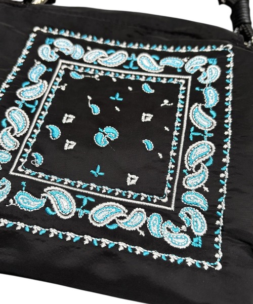 Port(ポート)の「巾着タイプ ペイズリー 刺繍 ショルダー バッグ(ショルダーバッグ・メンズ・ベージュ/ピンク/ブラック/オフホワイト・FREE)」の12枚目の写真