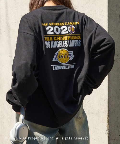 セール】【NBA】NBA CHAMPIONS TEAM PRINT Long Sleeve Tee / LAKERS