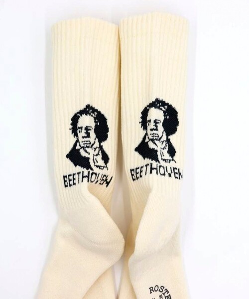 ROSTER SOX（ロスターソックス）の「【ROSTER SOX/ロスターソックス】BEETHVEN（ソックス/靴下・メンズ・オフホワイト/ライトグレー/イエロー/サックスブルー・FREE）」の2枚目の写真