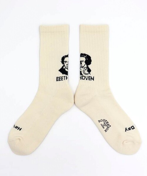 ROSTER SOX（ロスターソックス）の「【ROSTER SOX/ロスターソックス】BEETHVEN（ソックス/靴下・メンズ・オフホワイト/ライトグレー/イエロー/サックスブルー・FREE）」の5枚目の写真