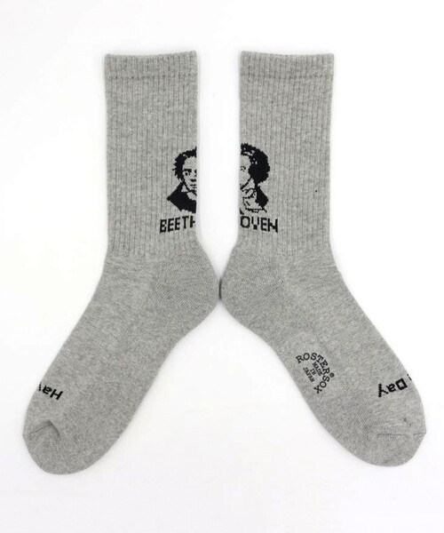 ROSTER SOX（ロスターソックス）の「【ROSTER SOX/ロスターソックス】BEETHVEN（ソックス/靴下・メンズ・オフホワイト/ライトグレー/イエロー/サックスブルー・FREE）」の9枚目の写真