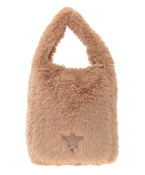 CONVERSE TOKYO(コンバーストウキョウ)の「ONE HANDLE FUR TOTE BAG(トートバッグ・レディース・ブラック/ベージュ/チャコールグレー・FREE)」の1枚目の写真