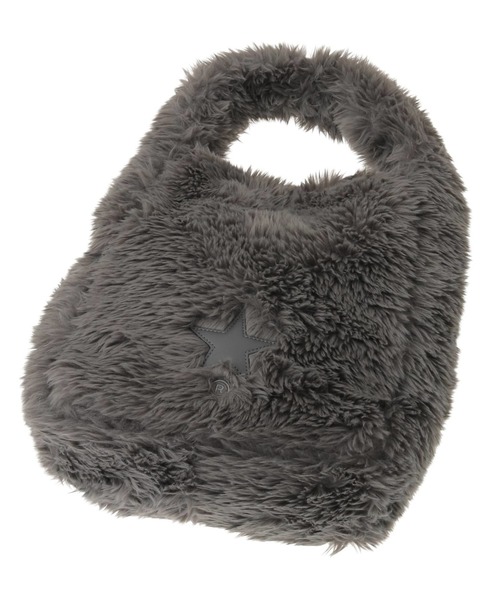 CONVERSE TOKYO(コンバーストウキョウ)の「ONE HANDLE FUR TOTE BAG(トートバッグ・レディース・ブラック/ベージュ/チャコールグレー・FREE)」の8枚目の写真