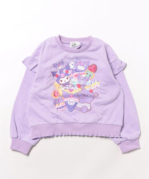 sanrio(サンリオ)の「サンリオ フリルトレーナー 1037K(スウェット・キッズ・パープル/その他24/その他25/ターコイズブルー・130cm/140cm/80cm/90cm/110cm/100cm/120cm)」の1枚目の写真