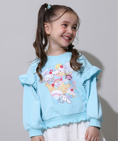 sanrio(サンリオ)の「サンリオ フリルトレーナー 1037K(スウェット・キッズ・パープル/その他24/その他25/ターコイズブルー・130cm/140cm/80cm/90cm/110cm/100cm/120cm)」の2枚目の写真