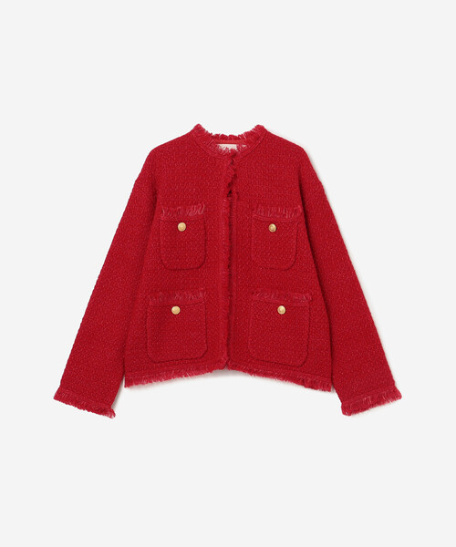 未使用★ADAWAS｜定価3.3万 23SS ツイードニットジャケット 別注 ADAWAS | 〈別注〉ツイードニット ジャケット WOMEN